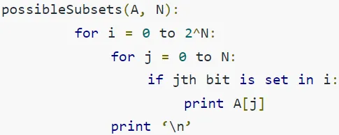 Possible subsets