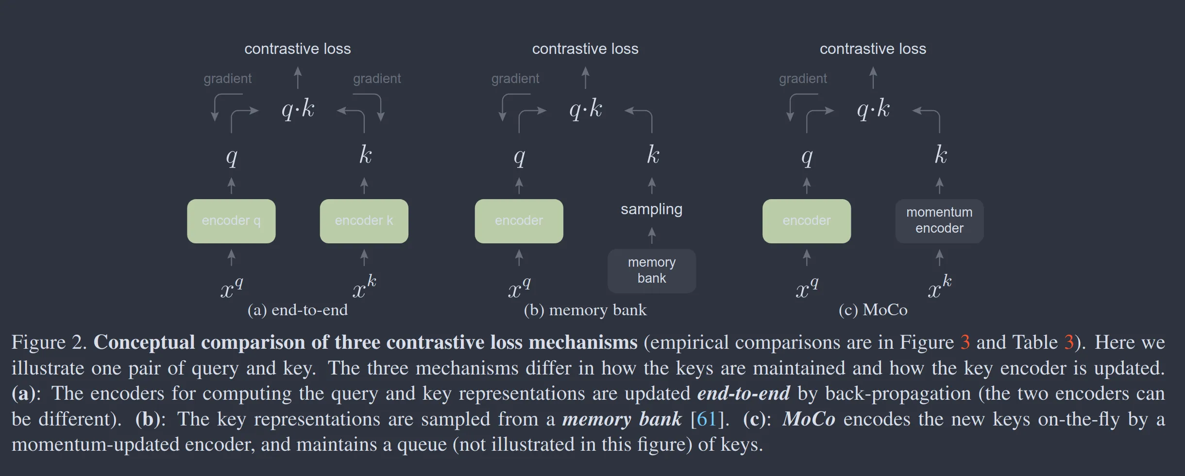 MoCo contrastive loss designs